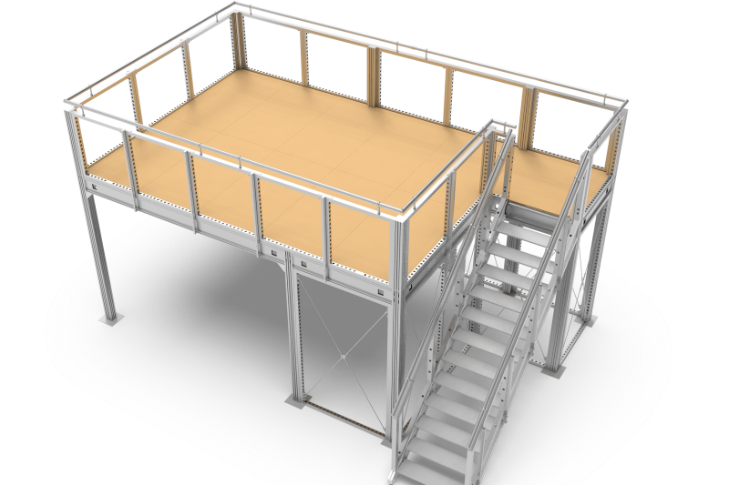 Premium Custom Prefabricated Modular Aluminum Mezzanine System for Multi-Purpose Commercial and Industrial Use in North America