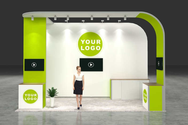 3x6 Custom 3D Arched Design Trade Show Booth for Retail Trade Fair Exhibition Construction Services