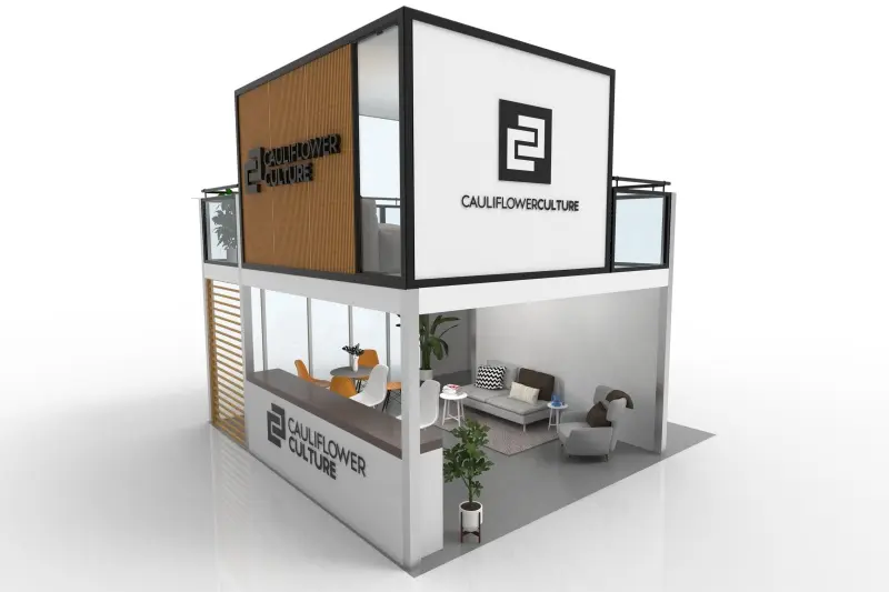 Double-Decker Quick-Set Modular Portable Skincare Trade Show Booth with Display Cases for Professional Exhibition Events